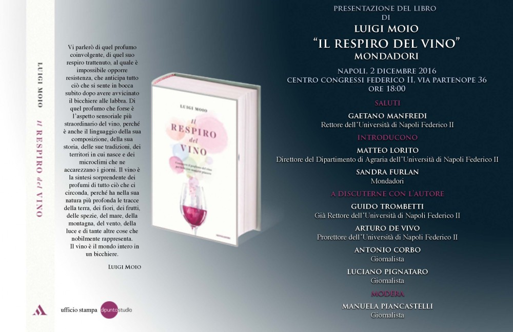 Napoli, 2 dicembre. Il Respiro del vino di Luigi Moio – Mondadori