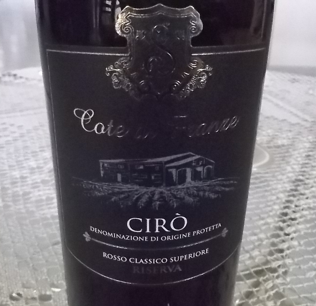 Ciro' Riserva Rosso Classico Superiore Doc 2012 Cote di Franze