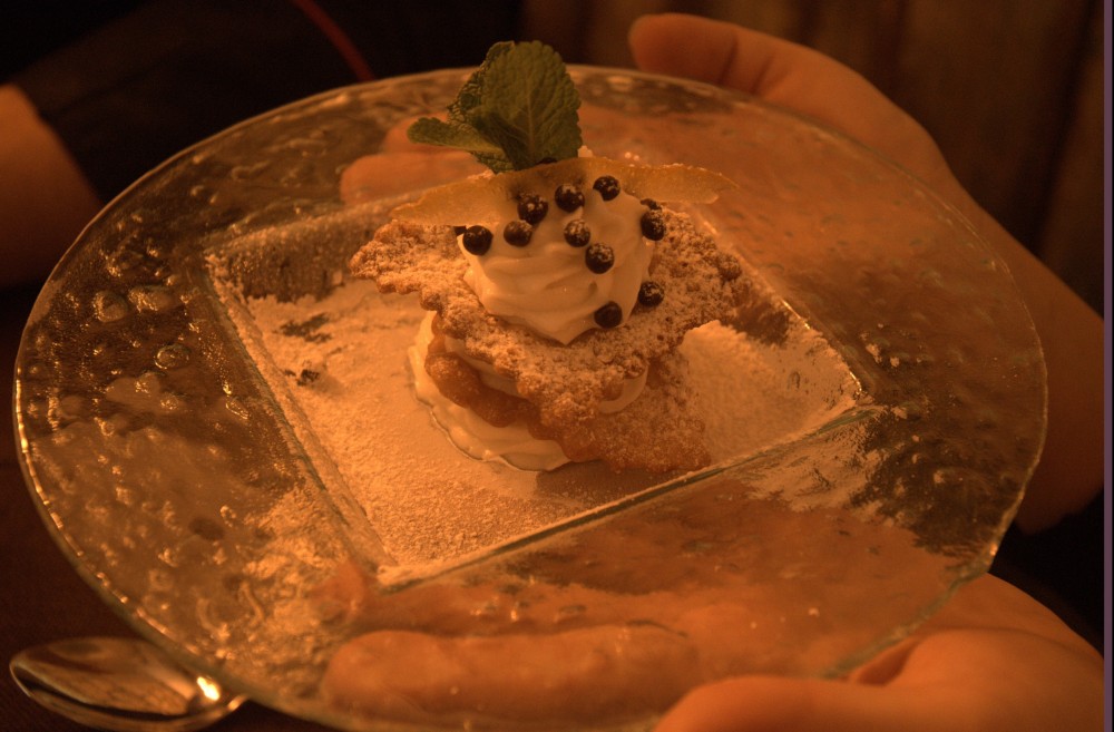 La Locanda del Testardo, Cannolo scomposto, fatto con ricotta di capra e di bufala