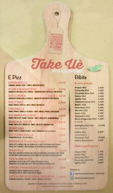 Johnnytakeuè, menu' fronte