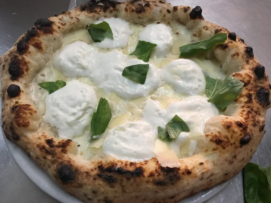 Pizza bianca con quattro parmigiani