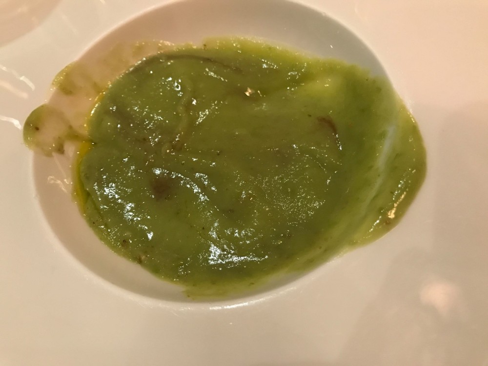 L'Arcangelo, Minestra di verdure invernali, olio alle acciughe e succo di amarene