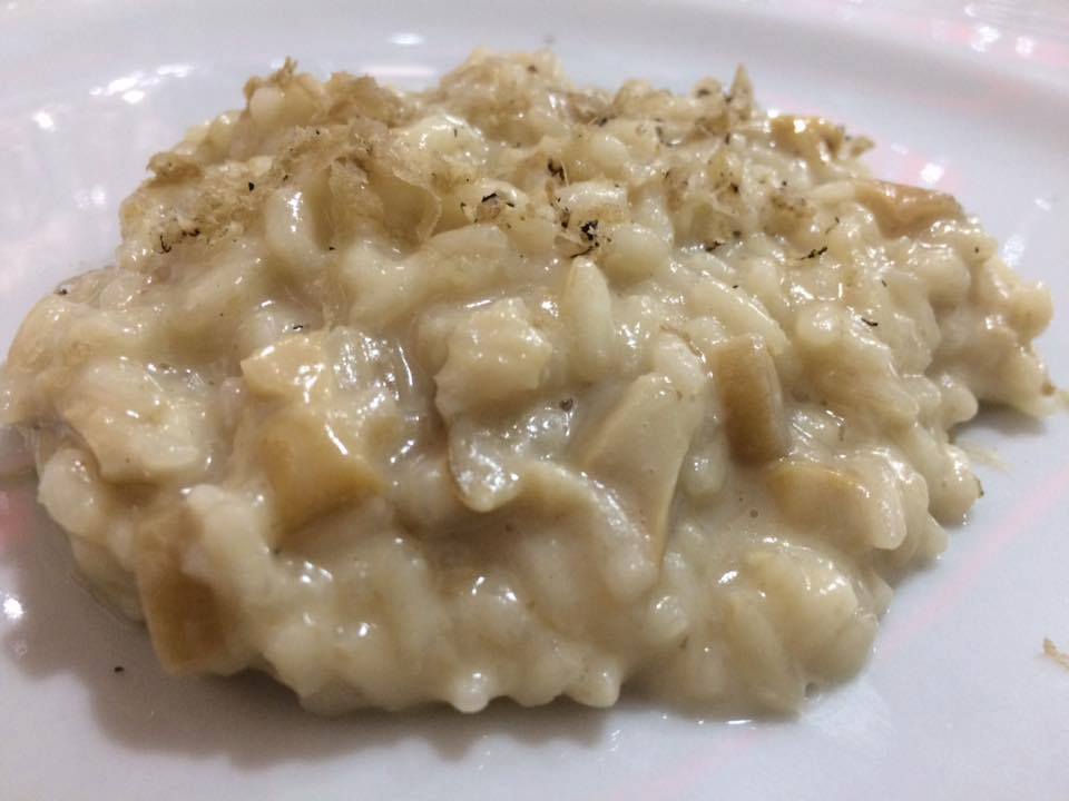 Gerani, risotto porcini, tartufo, aceto di lampone