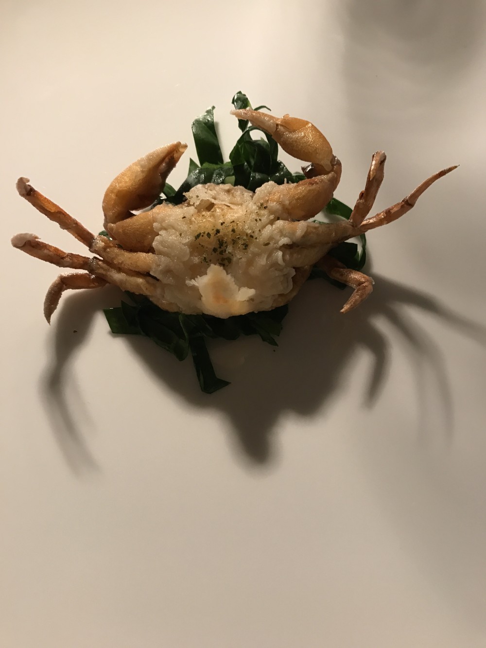 Chinappi, Moeche fritte e spinaci croccanti