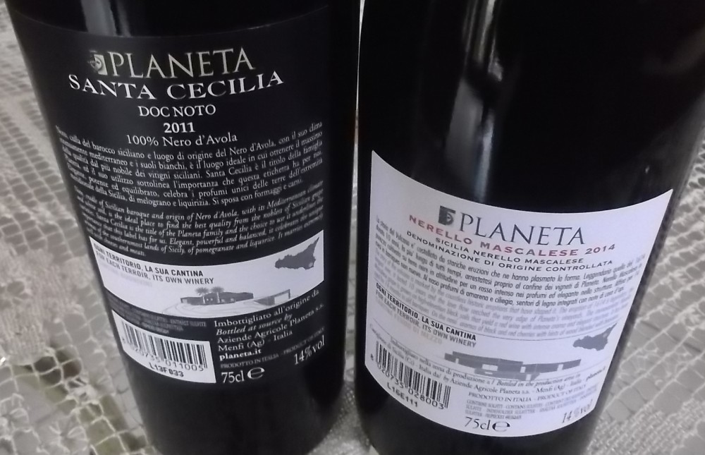 Controetichetta vini di Planeta vincitori a Radici del Sud 2016