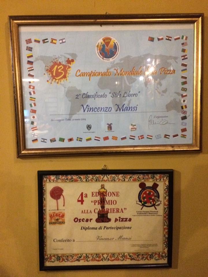 Pizzeria Mansi, alcuni premi