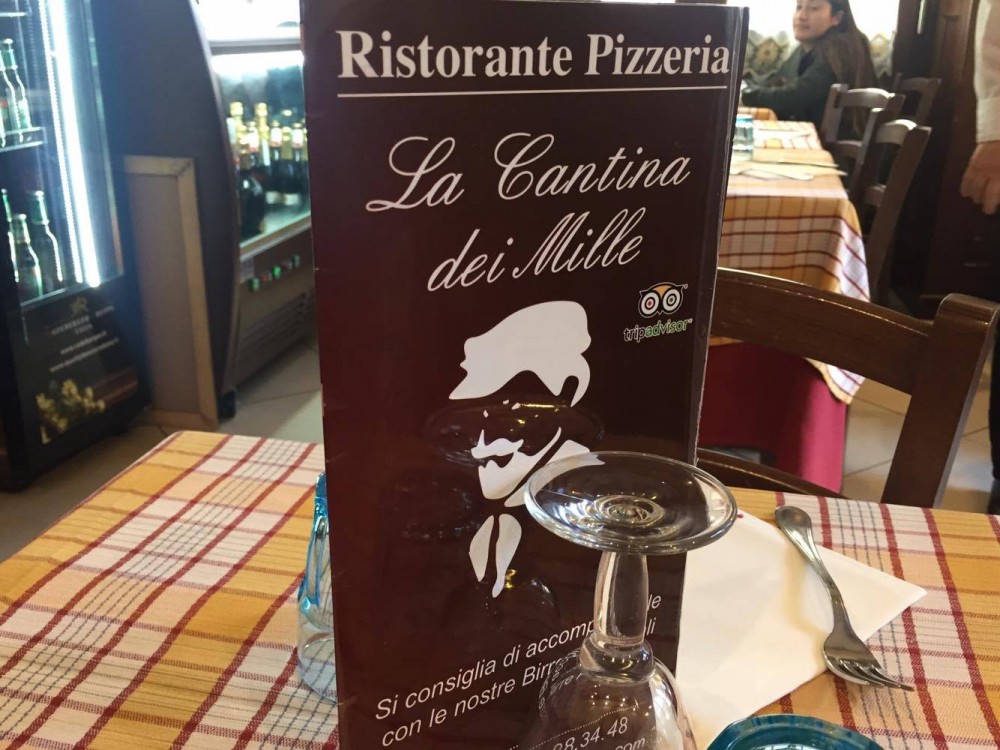 Il menu de La Cantina dei Mille