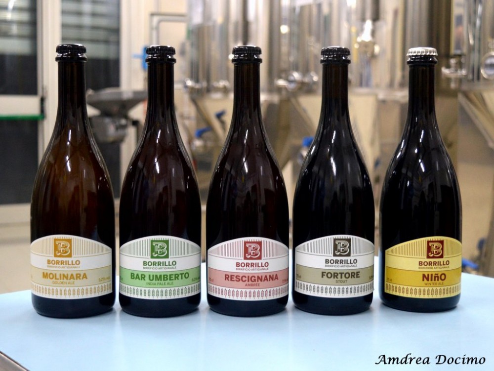 Birrificio Borrillo a Molinara. La linea delle birre base piu' la Nino