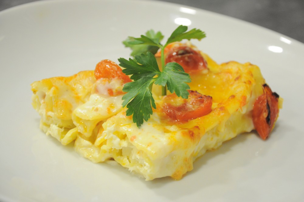 Cannelloni ripieni di Baccala' e ricotta romana con pomodori, Locanda del baccala'