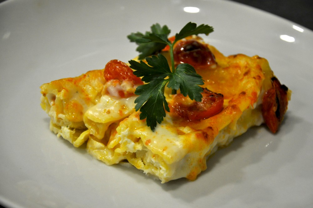 Cannelloni ripieni di Baccala' e ricotta romana con pomodori, Locanda del baccala'