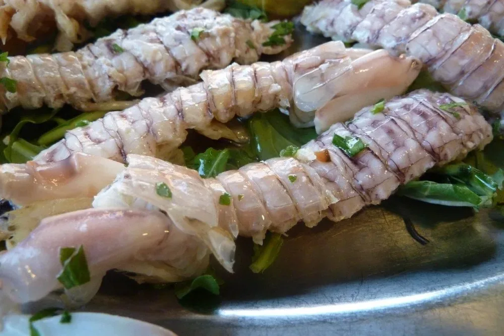 Canocchie bollite, dettaglio