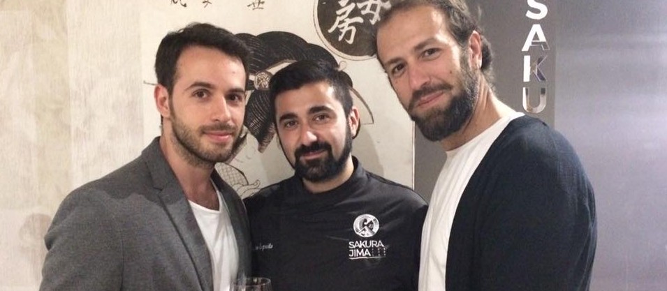 Danilo Cortimiglia e Maurizio Masala con lo Chef Stefano Esposito