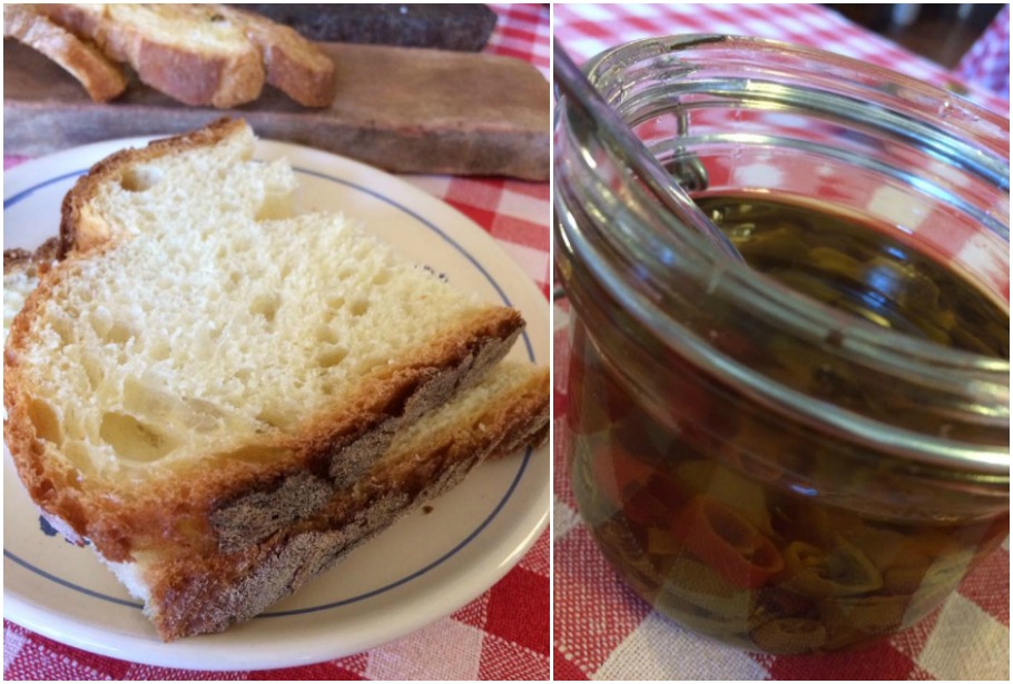 La Locandiera, pane di Materia e olio con peperoncino