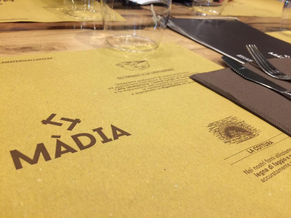 Pizzeria Madia, tovaglietta