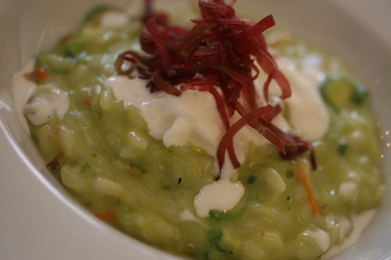 Roberto Pirelli, risotto con zucchinette in fiore