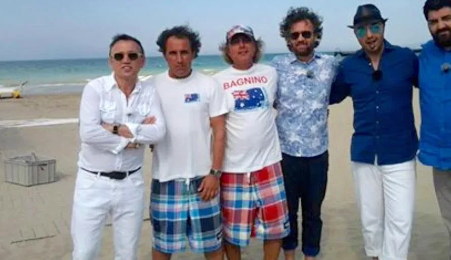 Il mio amico Carlo...della Zona 74, insieme a suo fratello Andrea e ai giudici di Masterchef, in occasione dell'esterna girata a Riccione