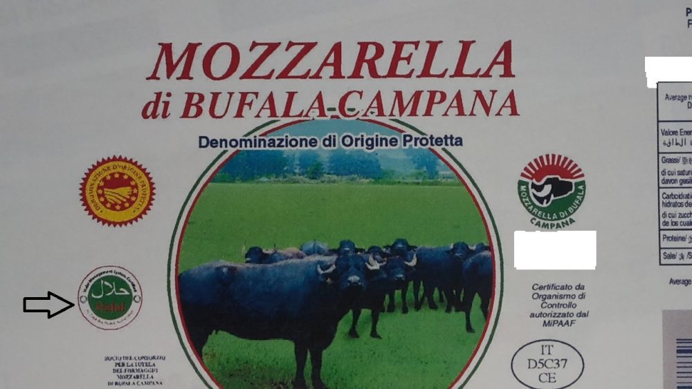 Mozzarella di bufala campana certificata halal