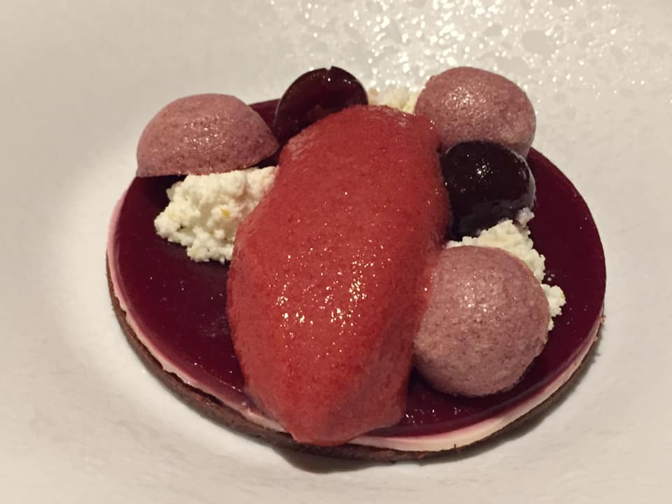 Tordomatto, ricotta e visciole