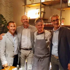 Markus Food Experience a San Paolo Belsito NA. Da sx Rodolfo Tortolani, Cristian Defloran, Maurizio De Riggi e Riccardo Felicetti