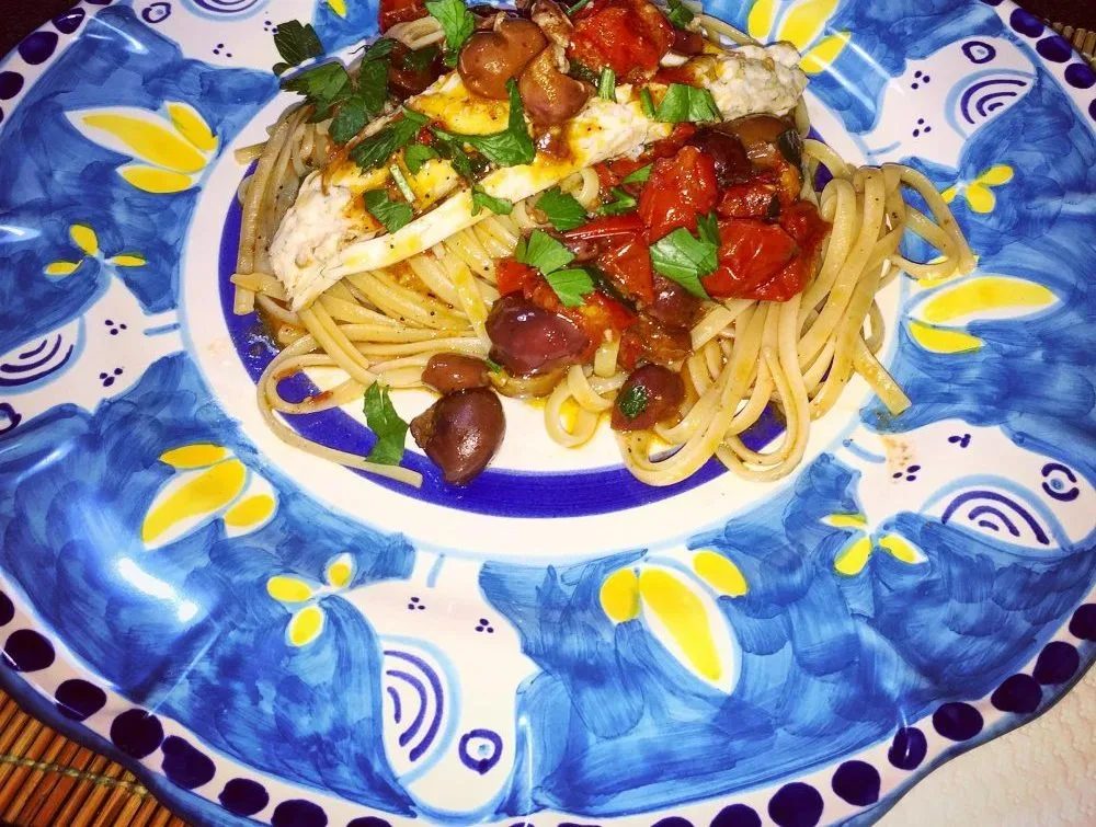 Linguine con la spigola