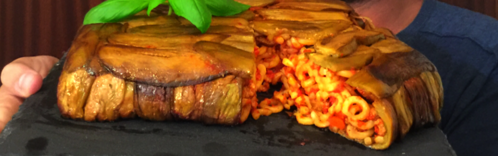 Sformato di anelli e melanzane