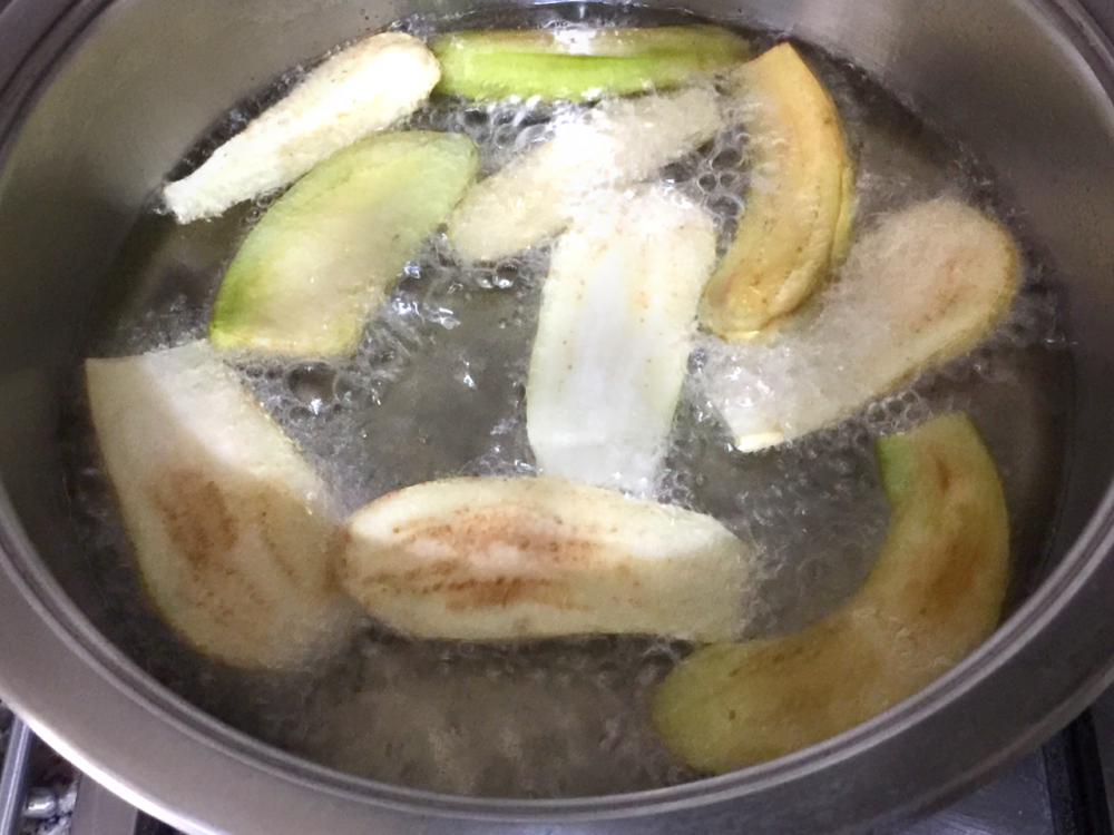 Sformato di anelli e melanzane, cottura delle melanzane