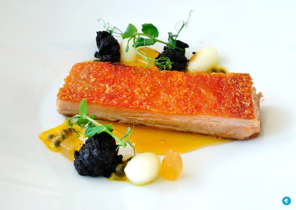 Cena de ‘Le Stelle sul Lago d’Orta’ - wafer di maialino