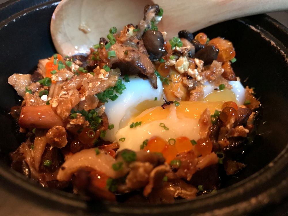 Shibumi - Gyu-Don, Chantarelle, Trumpet & Oyster Mushrooms with Poched Egg And Rice