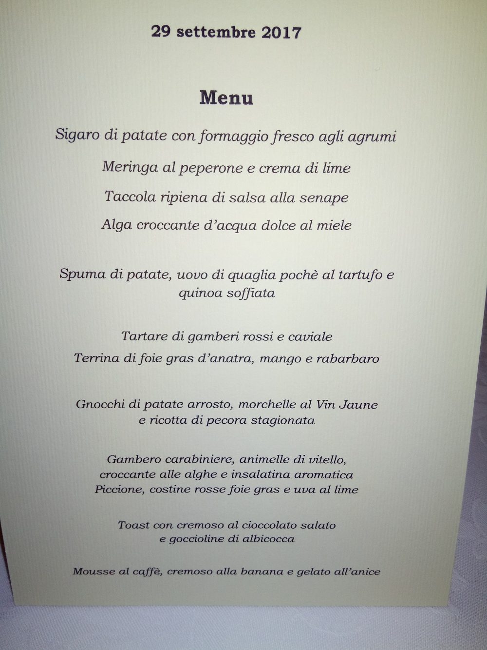 La Locanda del Notaio - Menu' degustato