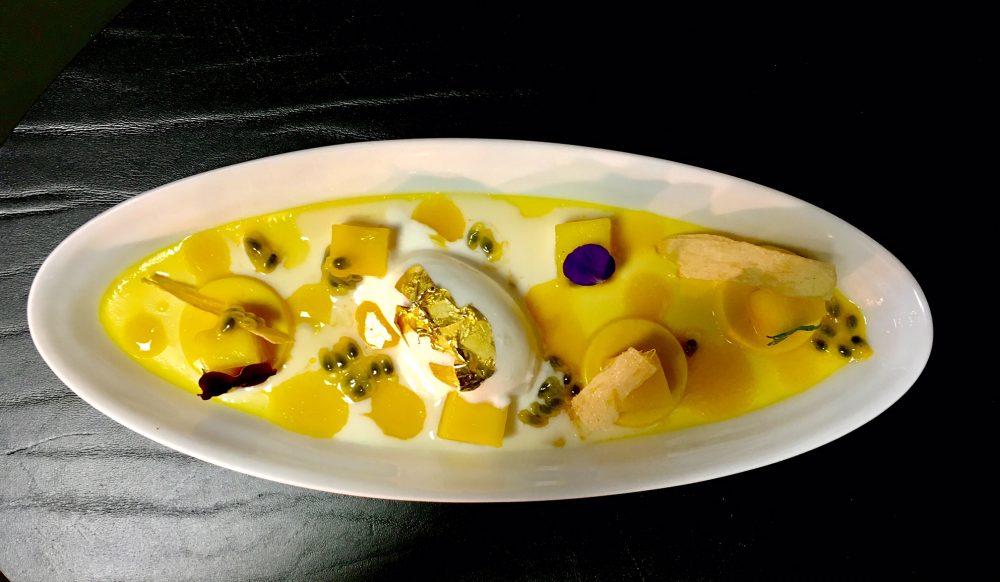 Seta - Crema allo zenzero con mango, frutto della passione e gelato alla citronella