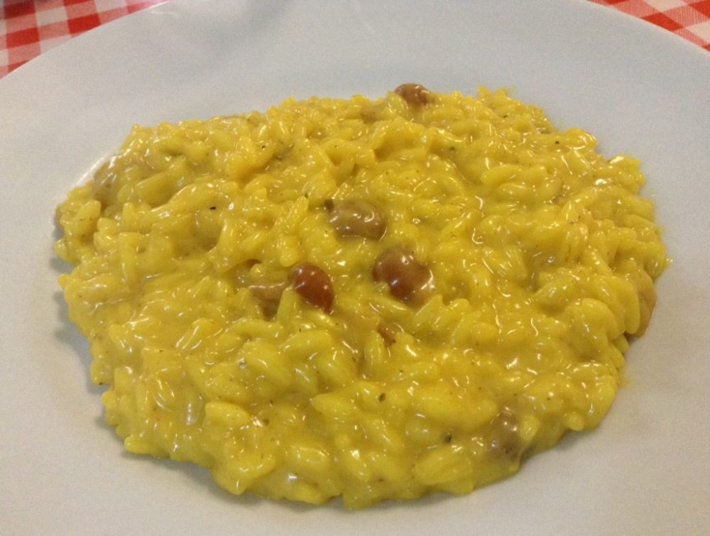 Basilio, Vimercate, risotto allo zafferano con funghi secchi