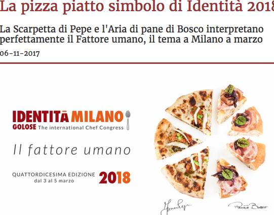 Pizza piatto simbolo di Identità Golose
