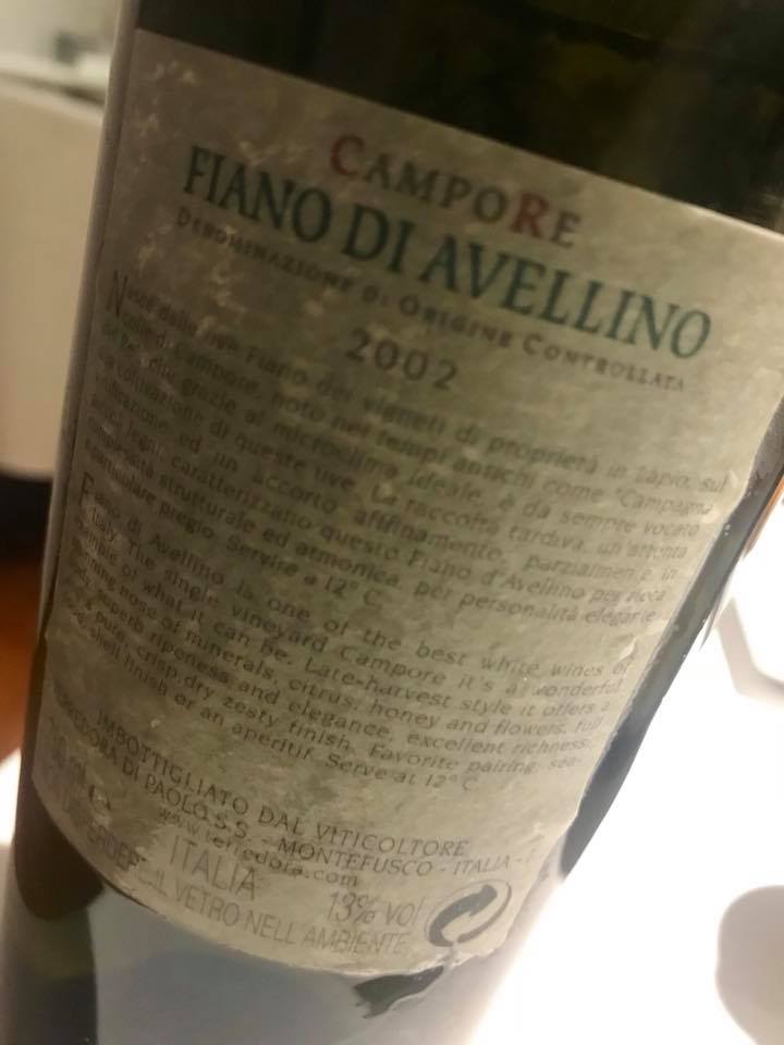 President Pompei, Fiano di Avellino CampoRe 2002