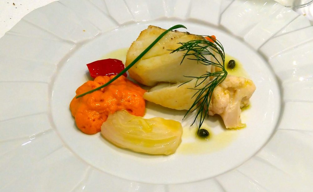 Riccio’s - baccala', giardiniera di verdure e spuma di datterini