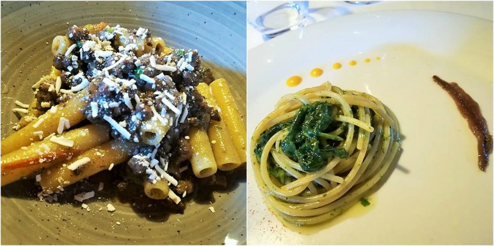 La Pergola, genovese di tonno e spaghetti con broccoli e alici salate