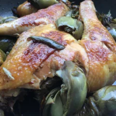 Pollo con carciofi