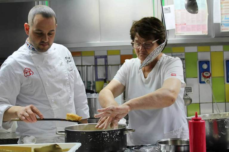 Bacco, Erminia e Pietro Cuomo in cucina - foto di Hostaria di Bacco