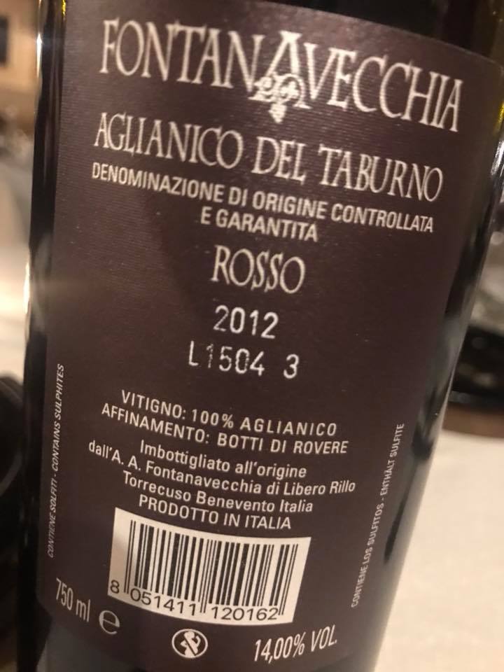 Aglianico del Taburno 2012 Fontanavecchia