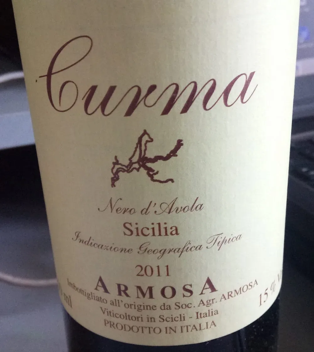 Curma Nero d'Avola Sicilia Igt 2011 Armosa