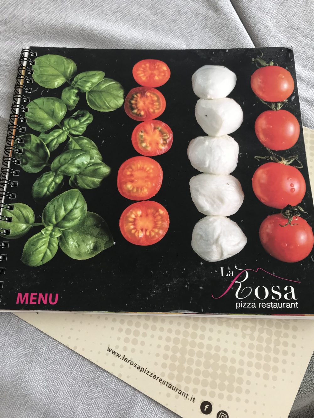 La Rosa, menu' 