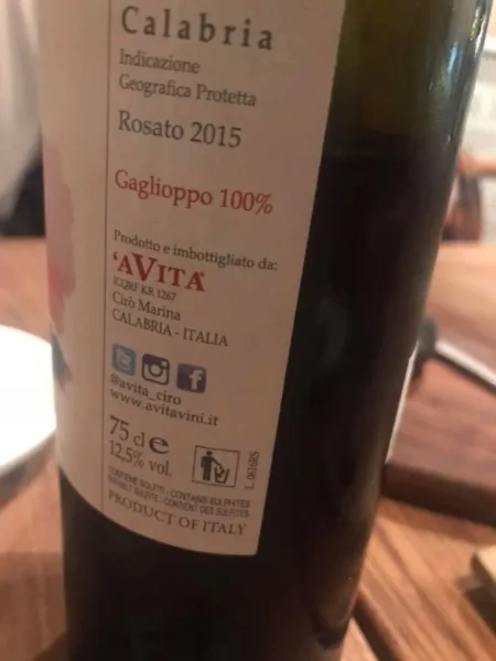 Cirò rosato 'a Vita