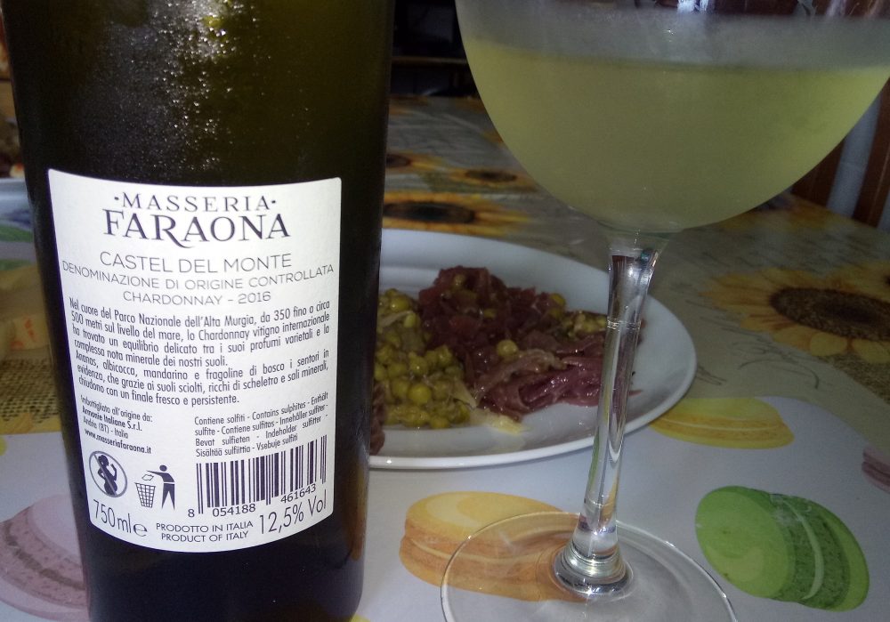 Controetichetta Chardonnay Castel del Monte Doc 2016 Masseria Faraona