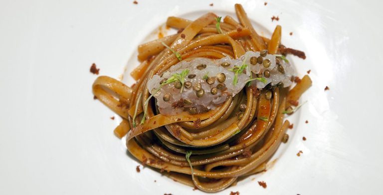 Fresine Aglio e Olio, Zenzero, Lenticchie e Gambero Rosa