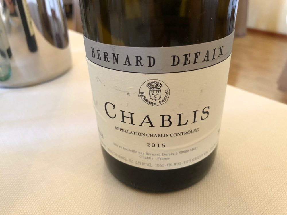 Ristorante La Piazzetta Chablis 2015 di Defaix