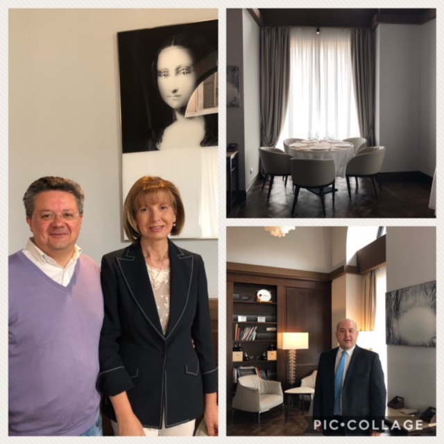 Al ristorante Pipero a Roma con Fabrizio Santarelli e sua moglie dell’azienda Castel de Paolis, il maitre Alessandro Pipero