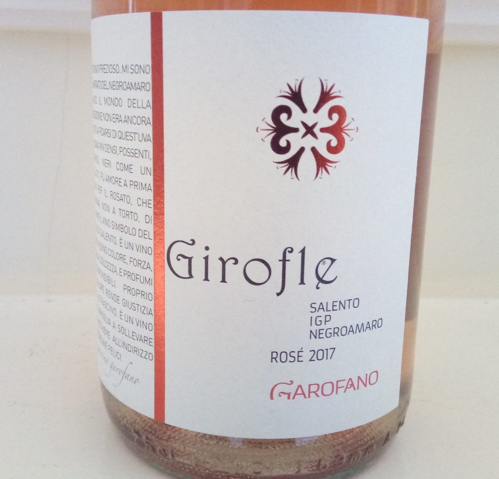 Girofle Negroamaro Rose' Salento Igp 2017 Garofano