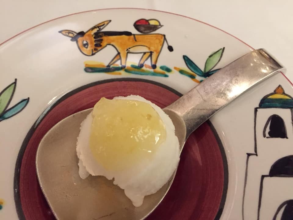 La Caravella, il Menu dei 60 anni, sorbetto di limone al cucchiai