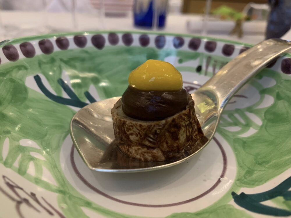 La Caravella Amalfi, boccone finale, melanzana al cioccolato