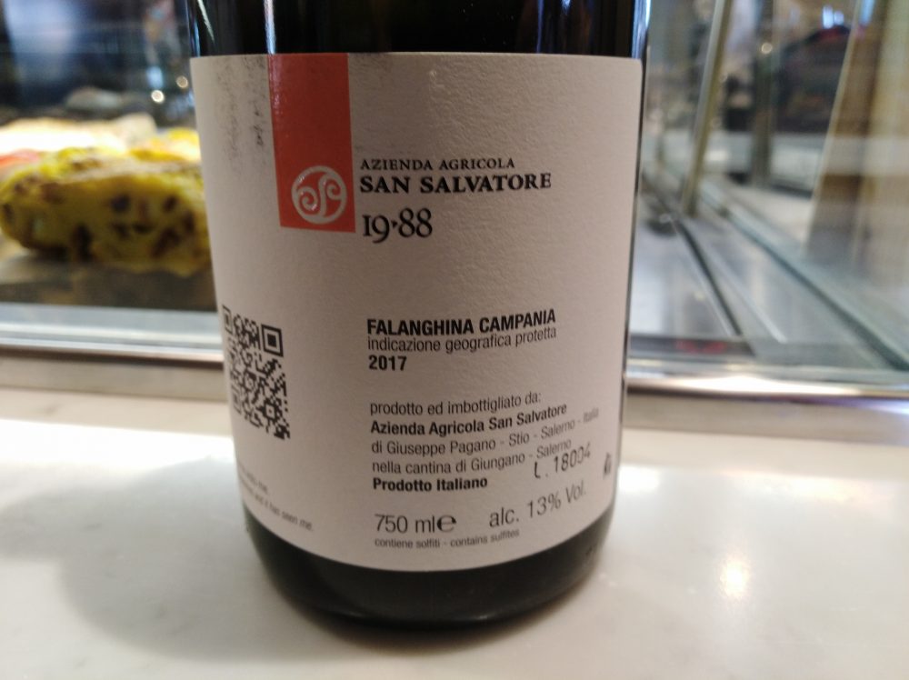 Controetichetta Falanghina Campania Igp 2017 San Salvatore