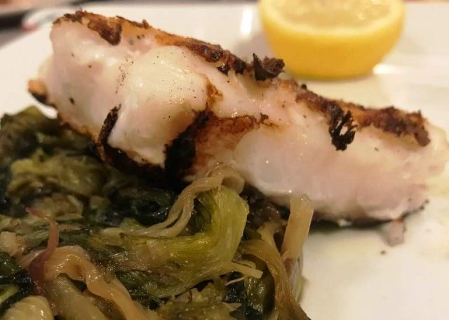 Da Alfredo baccalà alla brace con scarole